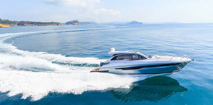 Speed boat in the water.