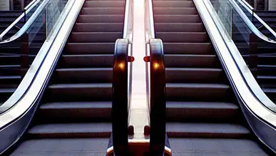 A pair of escalators.